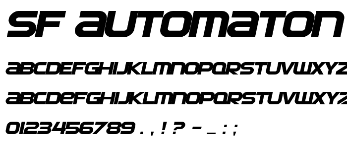 SF Automaton Extended Oblique font